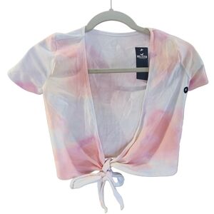 Hollister Women's Pastel Tie-Dye Crop Top